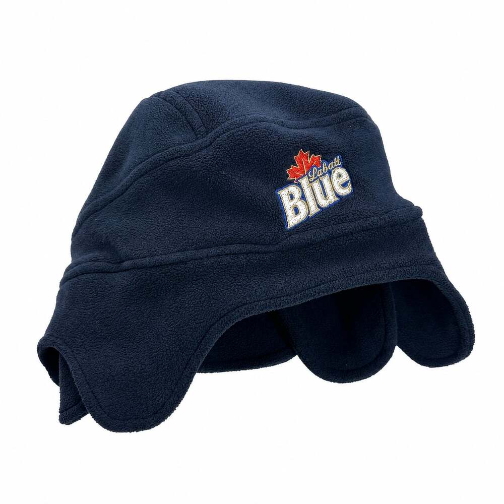 Labatt Blue Embroidered Fleece Winter Hat with Ear Flaps